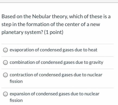 Nebular theory which of these is a step in the formation