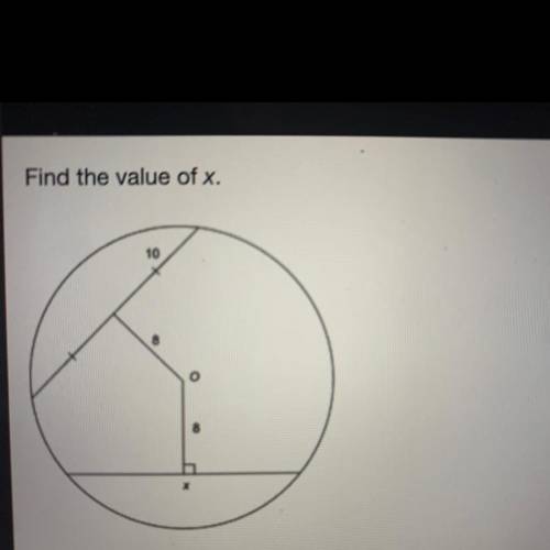 Find the value of x.  Answer options:  X=8 X=10 X=16 X=20
