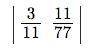 Because the value of the following determinant is = 0 Select the appropriate response A) Because pri