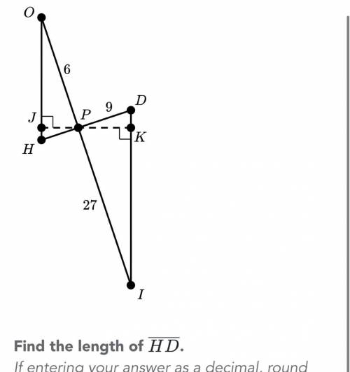 Find the length of line segment HD ASAP