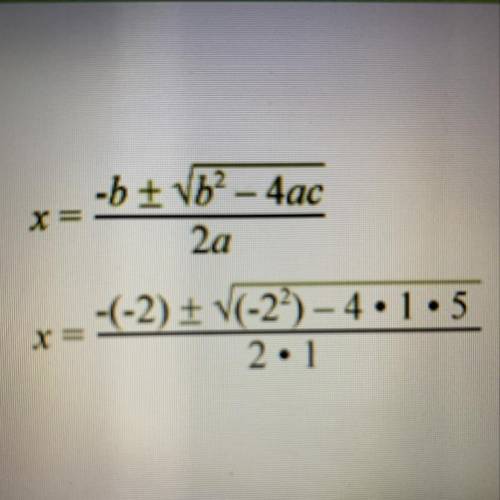 Use the quadratic formula to solve the equation x^2-2x+5=0