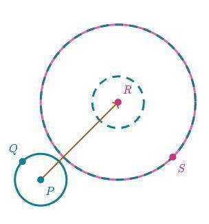 Sabrina was able to map circle P onto circle R (with Q and S being on each circle, respectively) usi