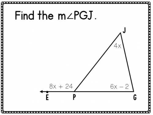 Find the measure of ∠PGJ . This is an