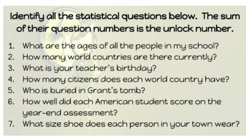 Which questions are statistical? I know the complete answer is not 1,4,6,7..One is either wrong or I