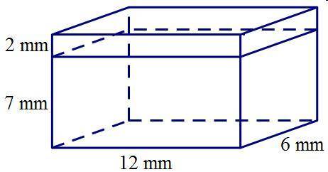 Find the surface area of the composite solid.A. 446mmB. 464mmC. 468mmD. 486mm