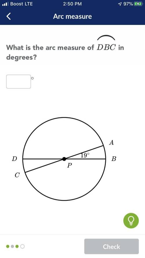 What is the arc measure of DBC in degree