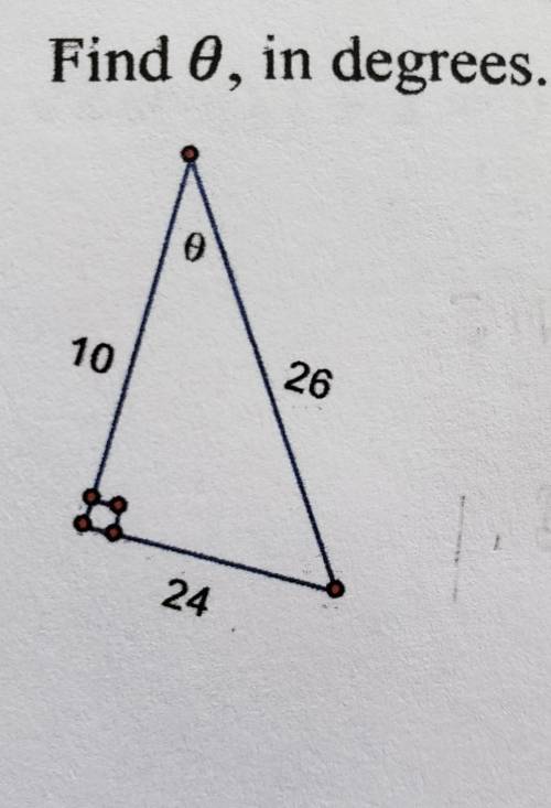 4. Find the angle , in degrees.