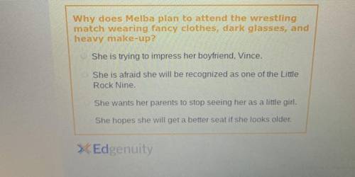 Why does melba plan to attend the wrestling match wearing fancy clothes , dark glasses, and heavy ma