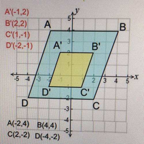 A-is the image of the dilation a reduction or an enlargement of the original figure?Explain B-What i