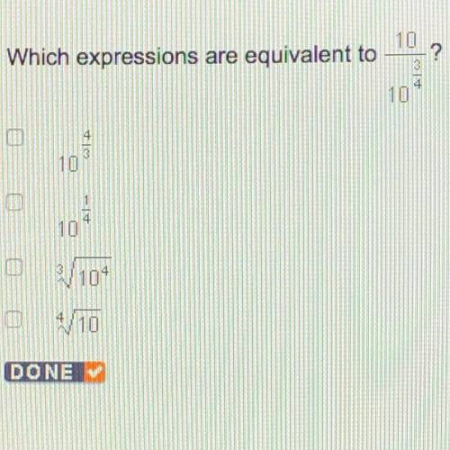 Which expressions are equivalent to –