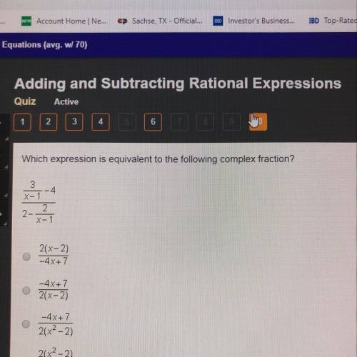 PHOTO ATTACHED PLZ HELP Which expression is equivalent to the following complex fraction? 2(x-2) -4%