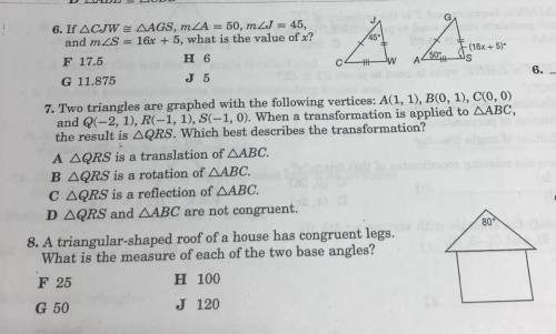 Questions are about triangles