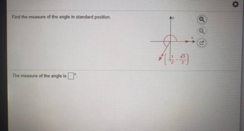 Find the measure of the angle in standard position