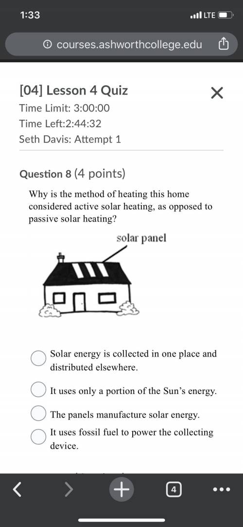 Why is the method of heating this home considered active solar heating, as opposed to passive solar