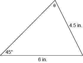 Bethany plans to built a small trinket box in the shape of this given triangle. What is the measure