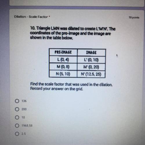 Can some one help with dilation scale factor