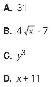 A LITTLE HELP PLEASE?! Identify the variable expression that is NOT a polynomial.