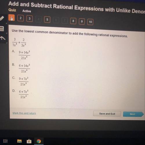 Use the lowest common denominator to add the following rational expressions