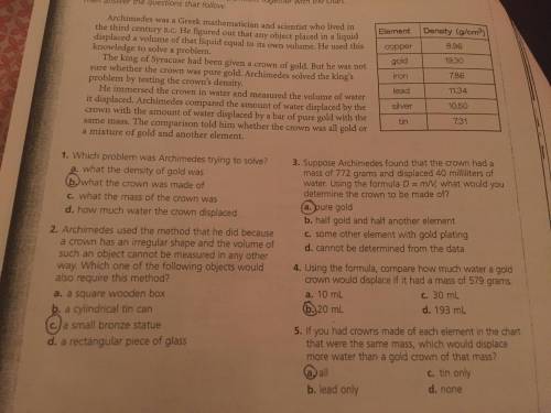 So nobody can’t tell me if my answer are right or wrong ? Omggggg