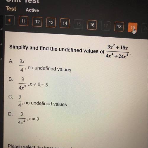 Simplify and find the undefined values of