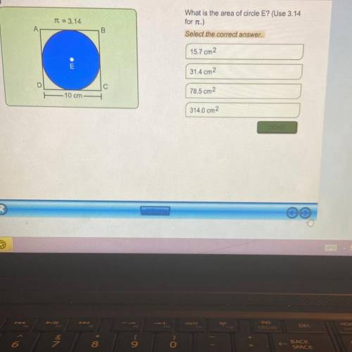What is the area of circle E? (Use 3.14 for y.)