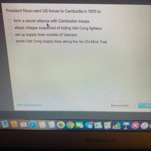President Nixon sent US forces to Cambodia in 1970 to...