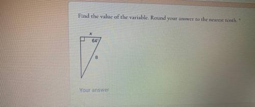 Find the value of the variable. Round your answer to the nearest tenth. *