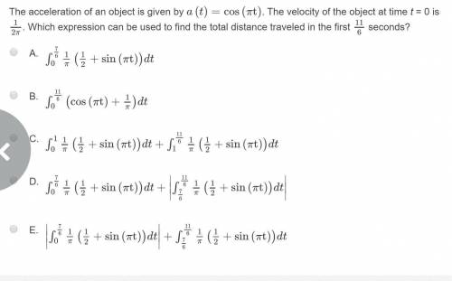 The acceleration of an object is given by a(t)=cos(πt). The velocity of the object at time t=0 is 1/