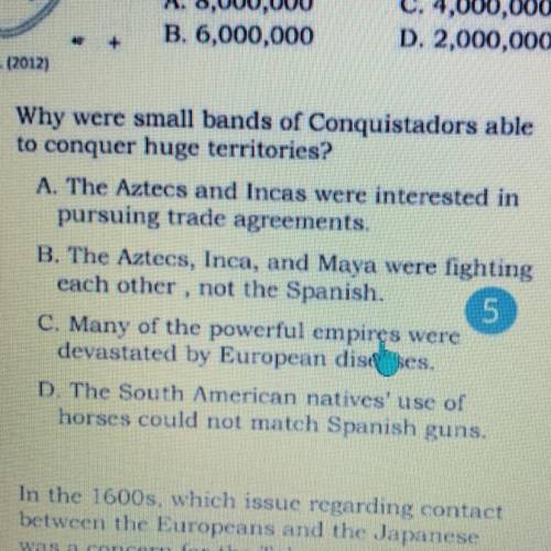 Why were small bands of Conquistadors able to conquer huge territories?