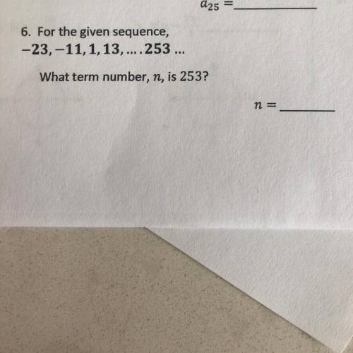 What term number, n, is 253?  n=