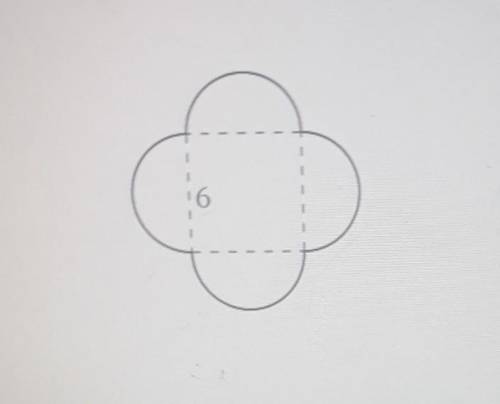 Find the Perimeter of the figure below, composed of a square and four semicircles.Rounded to the nea