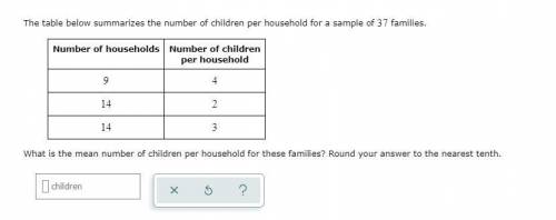 The table below summarizes the number of children per household for a sample of 37 families. What is