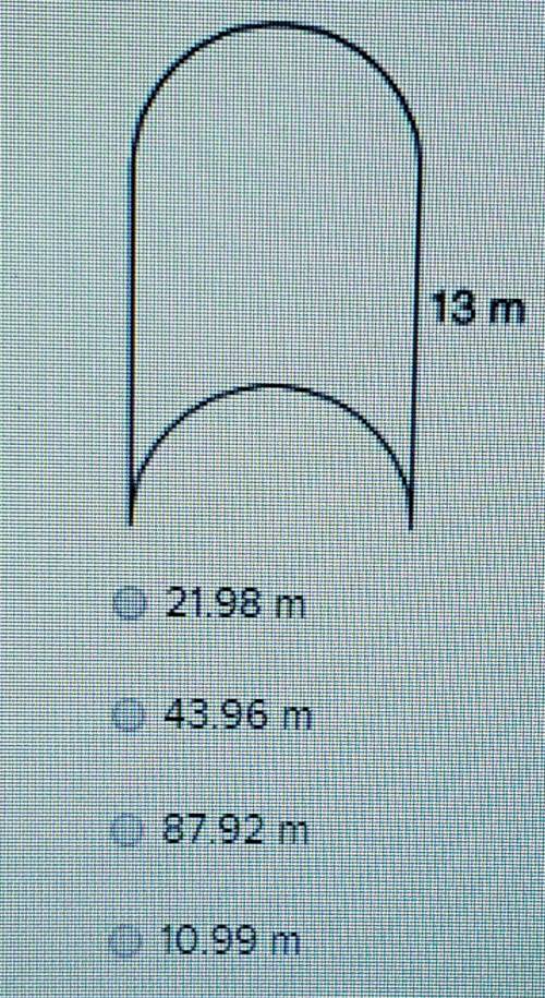 If the radius of one of the semi-circles is 7 meters what is the circumference of one of the semi-ci