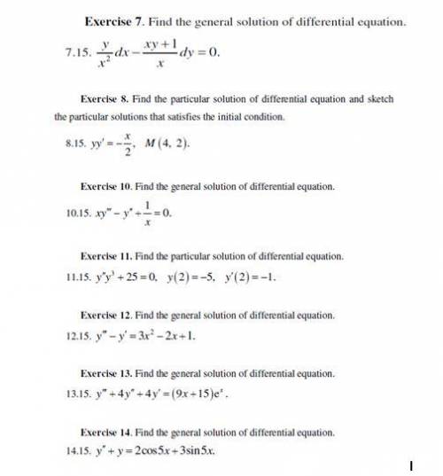 Ordinary Differential Equations If possible please show me in detail