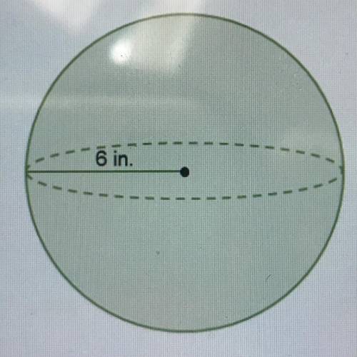 What is the volume of the sphere in terms of π? V = ____ π in.³