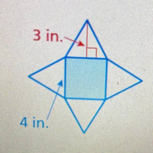 Use the net to find the area of the regular pyramid