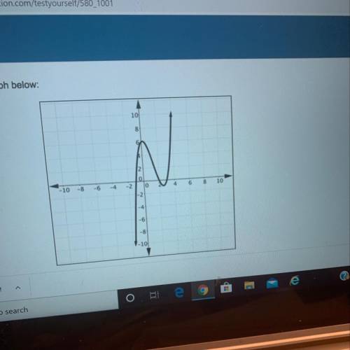 Consider the function of graphed which of following equations dose the graph represent A) y=(x-1)(x+