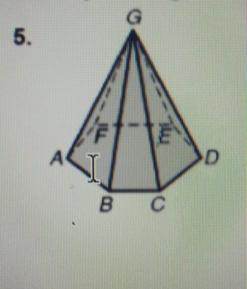 Name the edges of an hexagonal pyramid