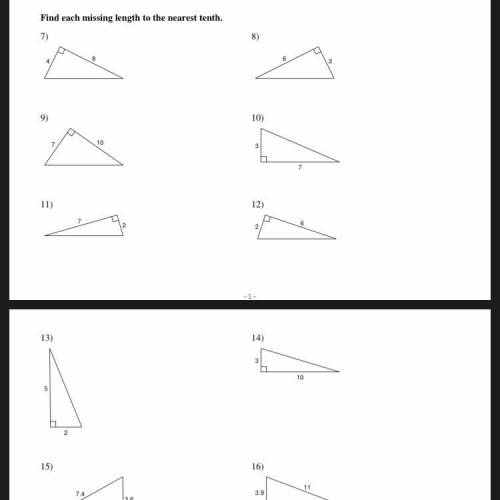 How can you find the missing length of each triangle to the nearest tenth?