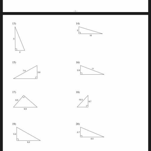 What are the missing lengths of the following triangles?