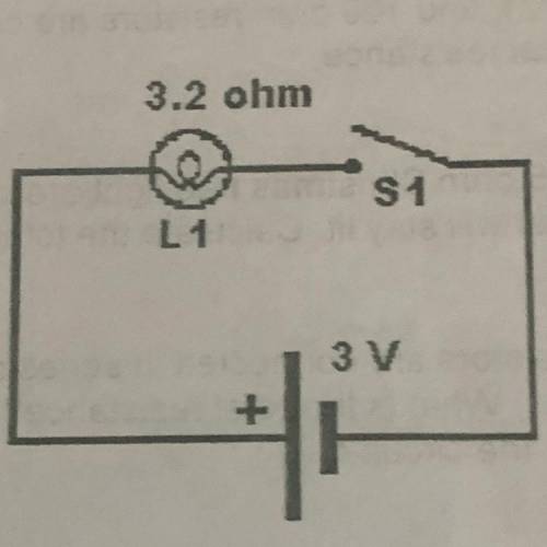 12. In the diagram below, what is the current through the lamp when the pen; when the switch is clos