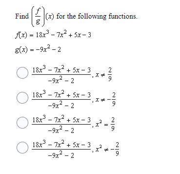 BRAINLIEST!!14. Find (F/G)(x) for the following functions.