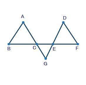 URGENT!!In the figure below, ΔABC ≅ ΔDEF. Point C is the point of intersection between segment AG an