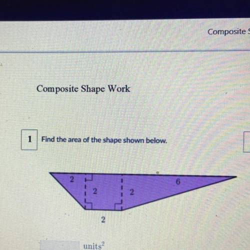 The area of the shape shown below?