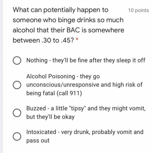 What can potentially happen to someone who binge drinks so much alcohol that their BAC is somewhere