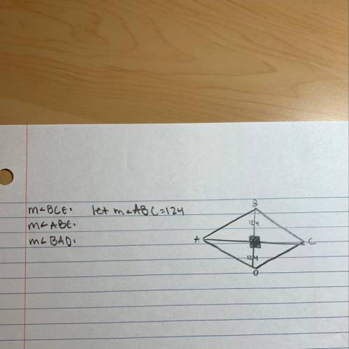 I need help finding the missing information for a rhombus