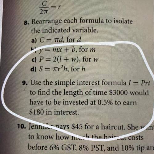 Can u guys help me on number 9, please show how did you get the answer thanks