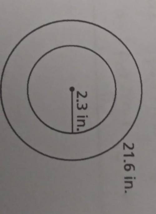 Find the difference in diameters between the two circles shown. Round to the nearest hundredth if ne