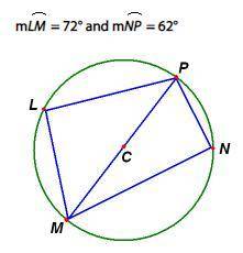 The center of the circle is C. Find the measure of angle MNP