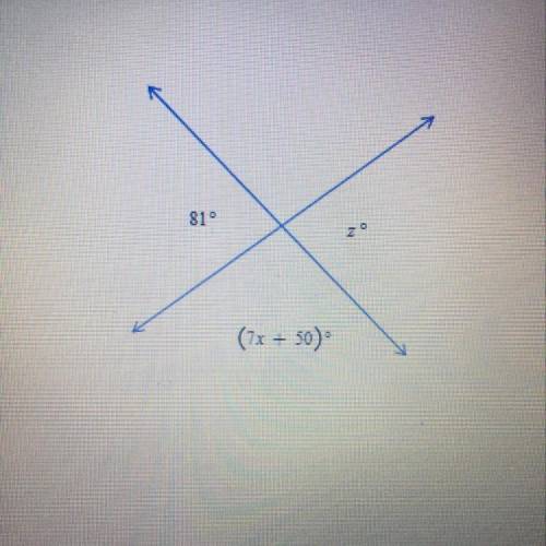 Given the figure above, find the values of x and z.